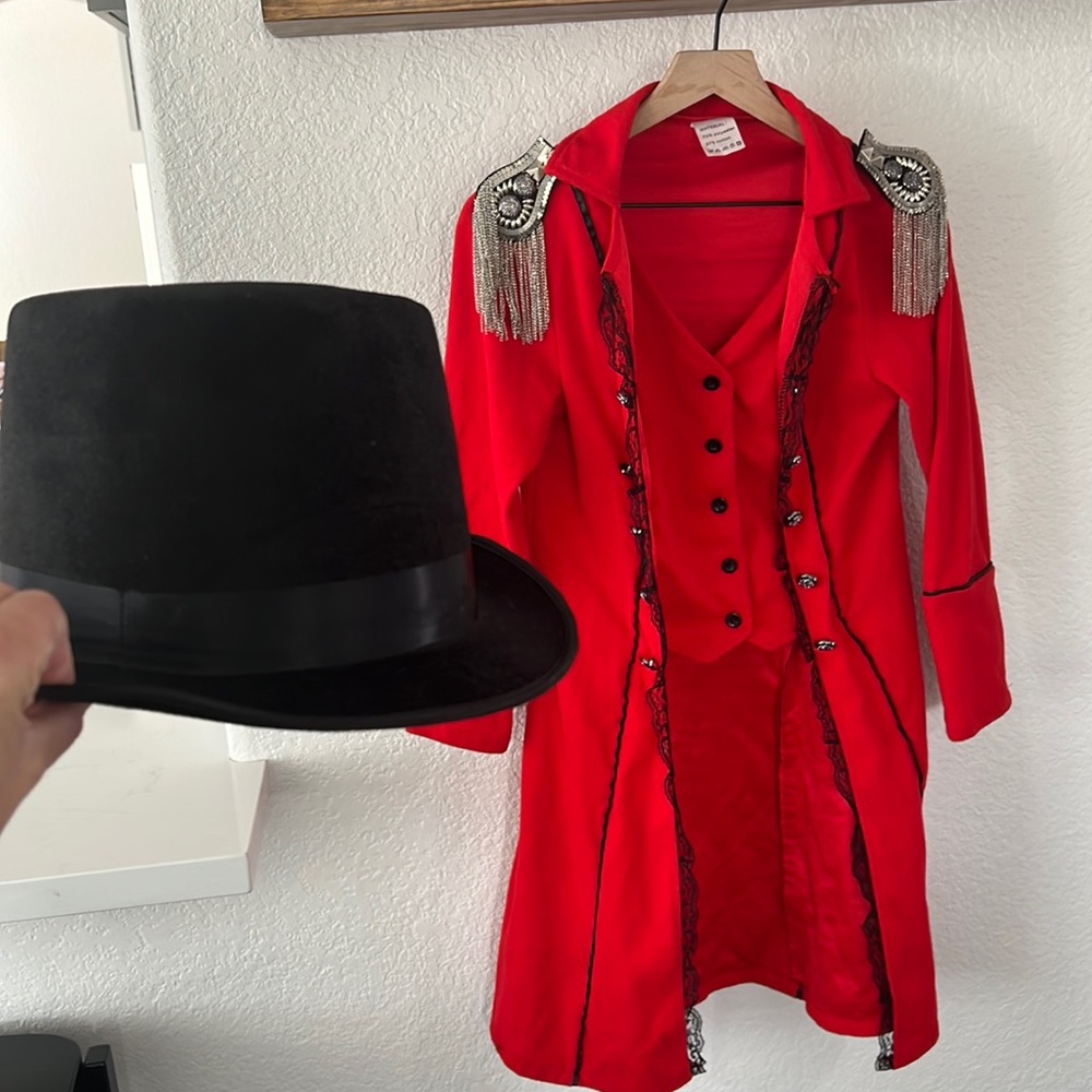 Ring master costume jacket and top hat
